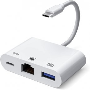 Type C LAN 3-in-1 USB-C to USB 50W USB Type-C to RJ45 Type-c 100Mbps SamsungMacBook 유선