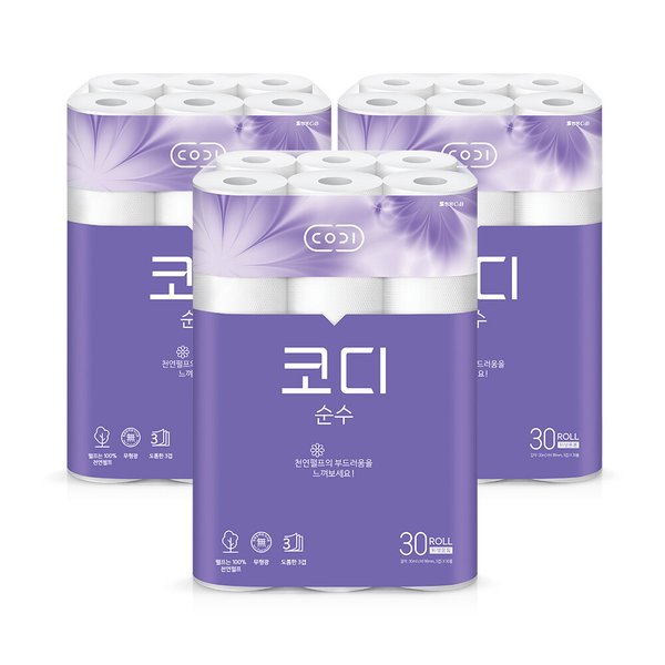 순수 화장지 30m*30롤 3팩