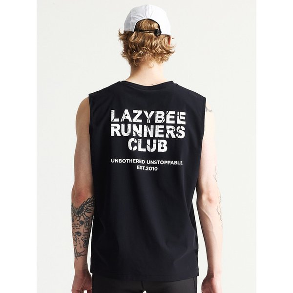 쿨링브리즈 여성 남자 러닝 나시 오버핏 슬리브리스 블랙