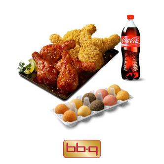 BBQ 황올반+BBQ양념반(닭다리)+BBQ모둠볼(10개)+콜라1.25L