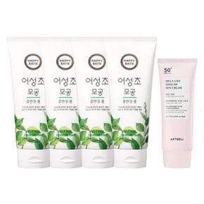 어성초 모공 클렌징폼 200g x4 + 아트델리 멜라컷 선크림 50ml