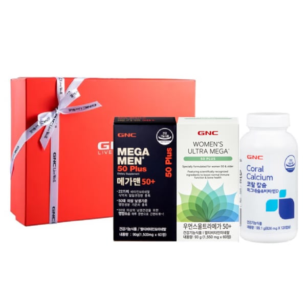 [GNC 부모님세트]메가맨50+&우먼스울트라메가50+&코랄칼슘마그네슘&비타민D