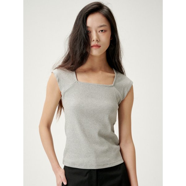 Square-Neck Sleeveless T-Shirt