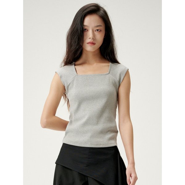 Square-Neck Sleeveless T-Shirt