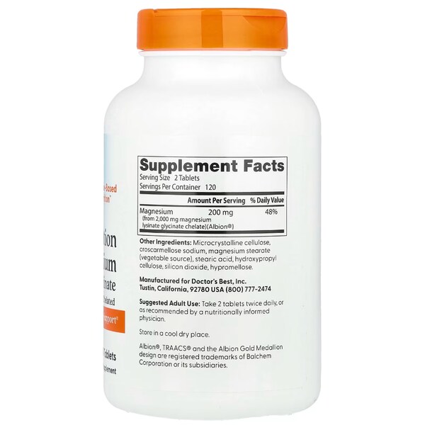 닥터스 베스트 마그네슘 200mg 240타블렛 X 2통 킬레이트 마그네슘