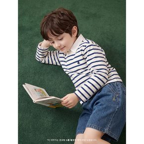 [Essential] 스트라이프 긴소매 티셔츠  화이트 BI6841UE91