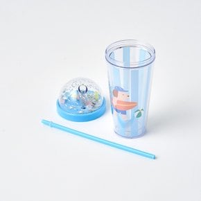 스트라이프퍼피 빨대 텀블러 380ML 강아지