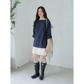 BOAT NECK BLOUSE / NAVY