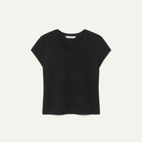 V-Neck Jersey Top Black