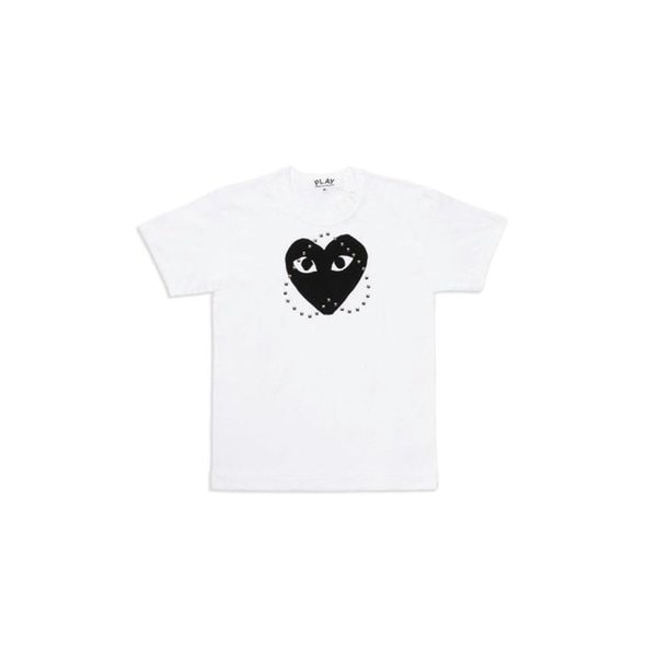 26SS 꼼데가르송 반팔 티셔츠 AX T804 051 1 WHITE BLACK DOM