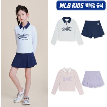 MLB키즈 (백화점공식)  25SS 바시티 여아 래쉬가드 스커트 세트 (2color) 7FSWV2453