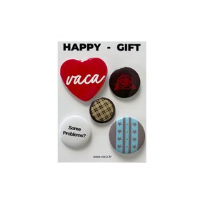 HAPPY-GIFT PIN BADGE (5EA)