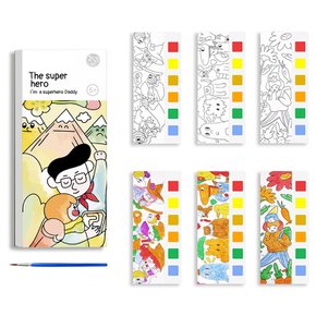 톡톡 수채화 컬러링북 히어로 미술놀이 그림 그리기 물감 붓 세트 휴대용 미니 스케치북 선물