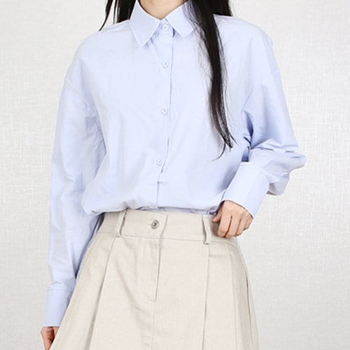 파라노말샵 / 7색 무지 베이직 오버핏 롱 셔츠 남방 (파라노말샵)