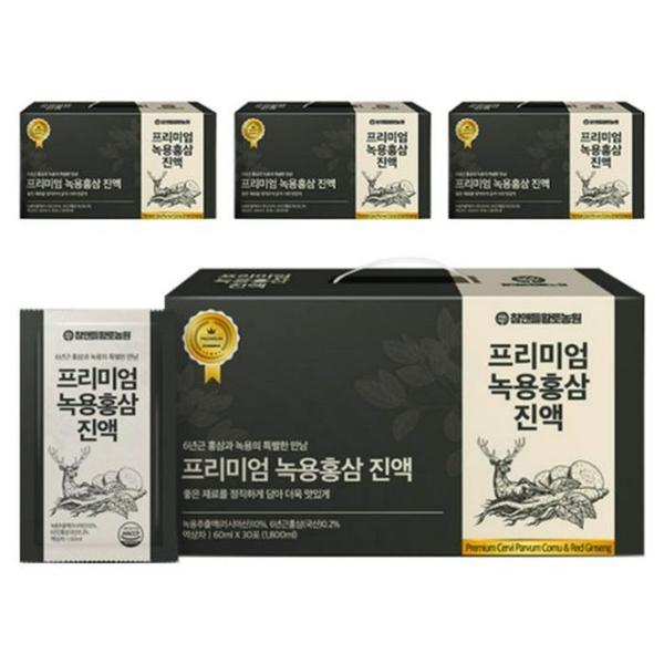 참앤들황토농원 프리미엄 녹용 홍삼진액 60ml x 120포 헛개 가시오가피 6년근홍 (S41723833)