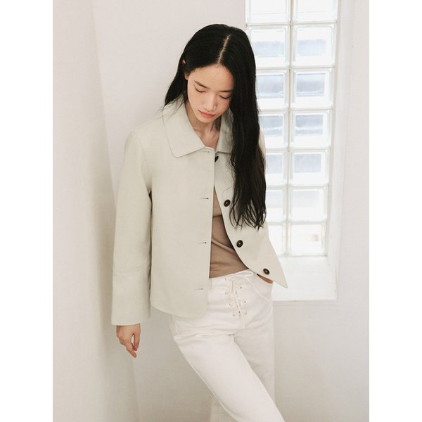 램스킨 베이직 자켓 [아이보리]