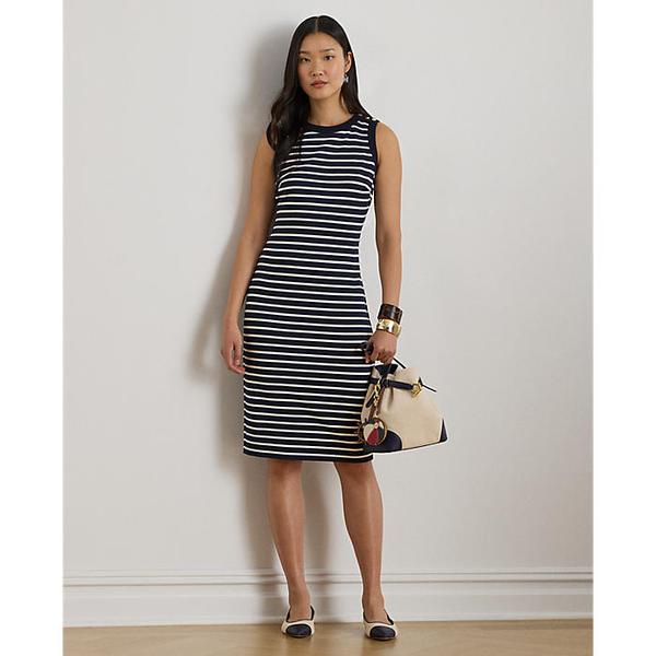 스트라이프 스냅 트림 폰테 시스 드레스(WMLRDRSSCM20083400)