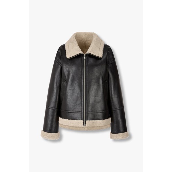 오버핏 시그니처 신세틱 레더무스탕 9195461111099