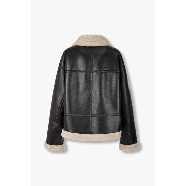 오버핏 시그니처 신세틱 레더무스탕 9195461111099