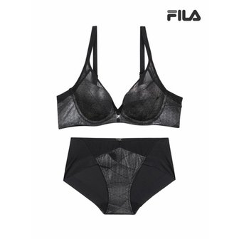 휠라 프레스티지 포일 나염 블랙 브라 팬티 세트  FI4DRF1646BLK 2SKU _P357266193