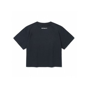 SIMPLE LOGO WOMEN CROP S/S T-SHIRTS 크라운네이비