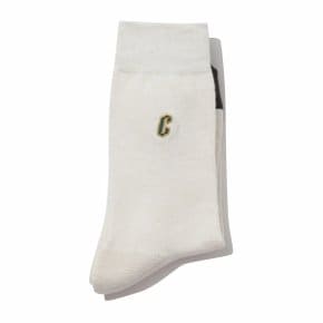 slub yarn embroidery logo socks_CALAX24525IVX