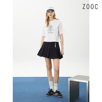 ZOOC [EVERY] 레터링 프린티드 크롭 티셔츠  WH_Z242PSM306