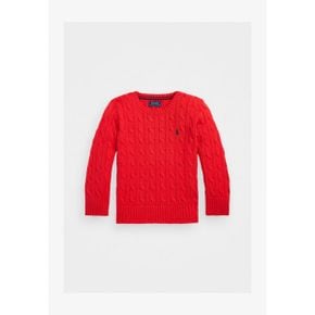 키즈 폴로 랄프로렌 케이블 KNIT 코튼 SWEATER - 점퍼 - 레드 9325056