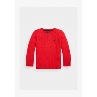 폴로 랄프 로렌 키즈 폴로 랄프로렌 케이블 KNIT 코튼 SWEATER - 점퍼 - 레드 9325056