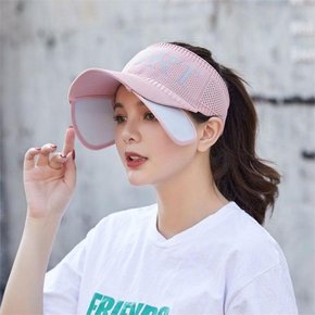 [마켓우드] 여성스포츠썬캡(핑크) 자외선차단 골프 여름철 바이저