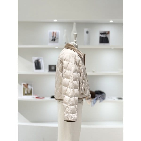 [여주점] 여성 코듀로이 카라 퀼팅 다운 점퍼 (L261PSG001)