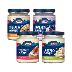 크래프트 크림치즈 스프레드 4종 4병 맛보기(무화과/메이플호두/베이컨/블루베리)