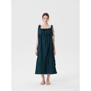 BIG tie ribbon long dress_Dark green