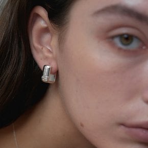 rectangle earring - silver