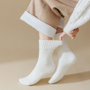 여성용 숏양말 보온 민무늬 포근한 폭신 FW 기모양말