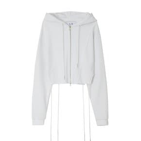 cut-off zip up hoodie_white_24ss