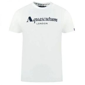 4691879 Aquascutum Classic Cotton Logo Tee with Flag Mens Detail