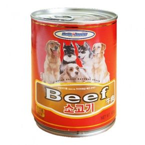 헬로도기 반려견 사료 습식 소고기 통조림 400g