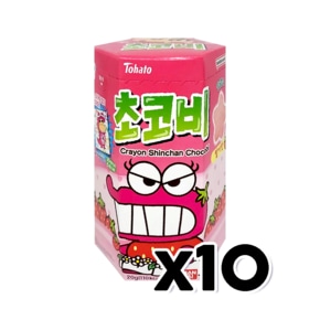 짱구 초코비 딸기맛 과자스낵 스티커랜덤 20g x 10개