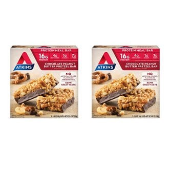  [해외직구]앗킨스 초콜릿 피넛버터 프레첼 바 48g 5입 2팩/ Atkins Chocolate Peanut Butter Pretzel Bar
