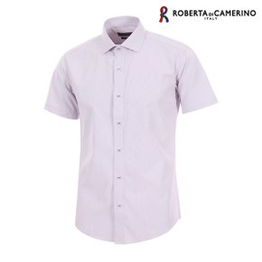 TC 핀 스트라이프 슬림핏 바이올렛 반소매 셔츠 RM2-351-4