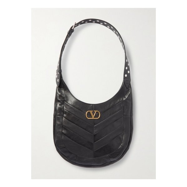 스몰 스터드 패널 가죽 숄더 백 블랙 46376663162910211