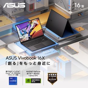 ASUS Vivobook 16X K3605VU Core i9-13900H RTX4050 16GB SSD512GB Windows 11 1.99kg Wi-Fi 6E