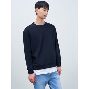 [24SS]니트라이크 솔리드 라운드넥 티셔츠  네이비 (BC4141C06R)