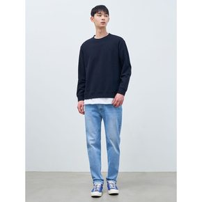 [24SS]니트라이크 솔리드 라운드넥 티셔츠  네이비 (BC4141C06R)