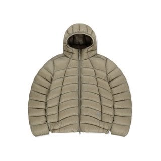 썬러브 Hooded Fly Light Down Jacket Stone