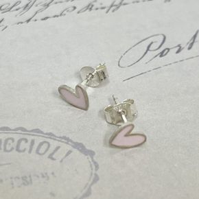 PINK HEART SILVER 925 earring 러블리 핑크하트 실버 귀걸이_P394137021