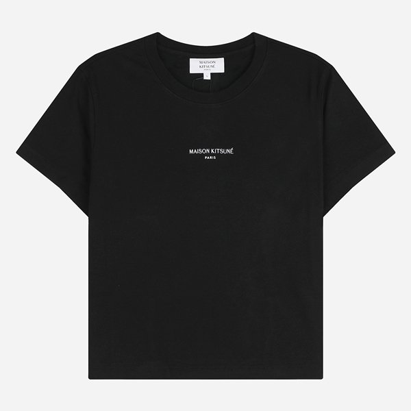 [시흥점] 6S QW00100KJ7026 P199 스몰 체스트 로고 크롭 반팔 티셔츠 블랙