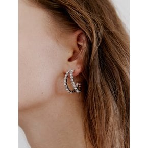 Two Line Cubic Ring Earring