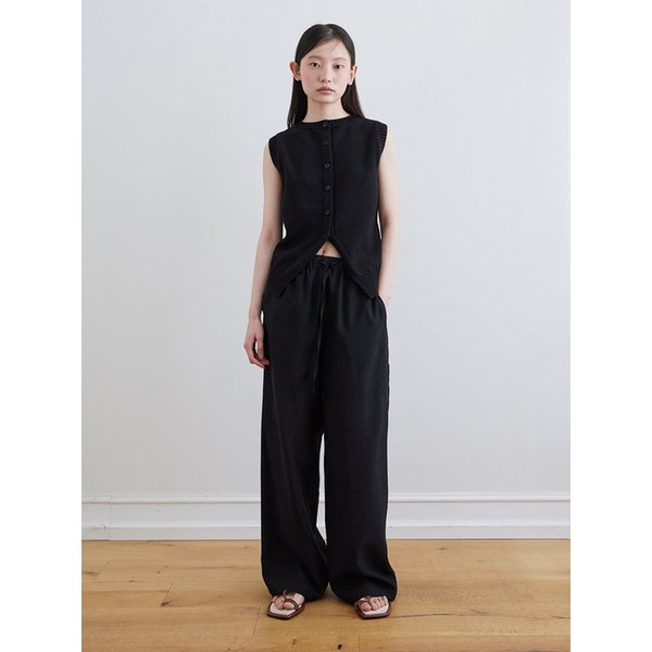 Reversible sleeveless cardigan_BLACK